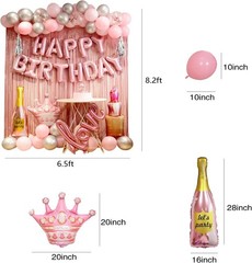 pink birthday decorations for women ，happy birthday party decorations for gir…