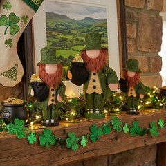 3 Pcs St. Patrick’s Day Leprechaun Table Decoration Irish Leprechaun Doll for…