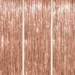 3 Pack Foil Fringe Backdrop – Silver Shiny Tinsel Curtains for Party Decoration/