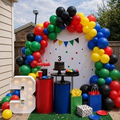 Red Blue Green Black Balloons, 50pcs Blue Red Yellow Black Balloons, Party Ba…