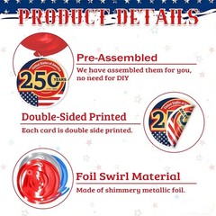 250th Anniversary Decorations Set – Banner, Swirls & Garland for USA Celebrat…