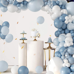 Dusty Blue Balloon Arch Kit 132Pcs Dusty Blue and White Balloon Arch Garland …