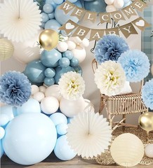 Baby Shower Decorations for Boys with Rustic Burlap Welcome Banner and Dusty …