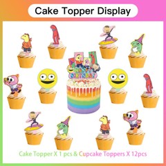 Smiling Friends Party Supplies Party Decoration Set Balloons Cake Toppers Banner