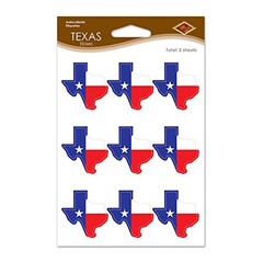 Beistle Texas Stickers 2 Sheets 18 Stickers