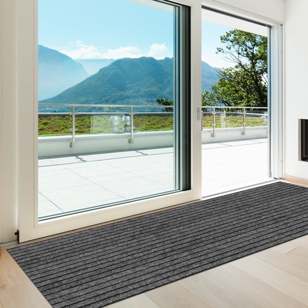 Heyroll Custom Size Hallway Runner Rug, Backed Non-Slip 2 ft x 6 ft, Grey