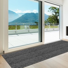 Heyroll Custom Size Hallway Runner Rug, Backed Non-Slip 2 ft x 6 ft, Grey