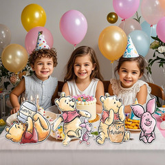 9PCS Large Cute Bear Party Supplies, 12 Inches Large Cute Bear Cutouts with Stan