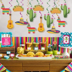 Mexican Fiesta Hanging Swirl Decorations, Cinco De Mayo Party Supplies, Taco …