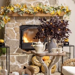 IGERI Faux Fall Stems for Vases Realistic Maple Leaves Branches 24 in, 6 Pack