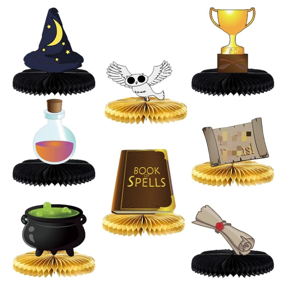 Magical Wizard Honeycomb Centerpiece Decorations 8Pcs Table Decorations