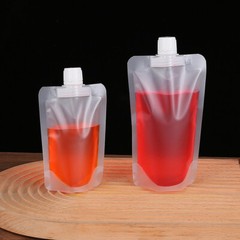5-100pcs Clear Plastic Spouted Liquid Drink Bag Pouch Portable Liquid Container