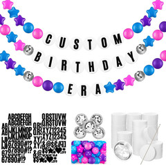 Giant Friendship Bracelet Garland Kit, DIY Birthday Banner with Letters Ball Jum