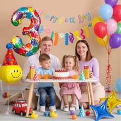 47Pcs 3rd Birthday Decorations for Boys Girls Number 3 Balloon Happy Birthday…