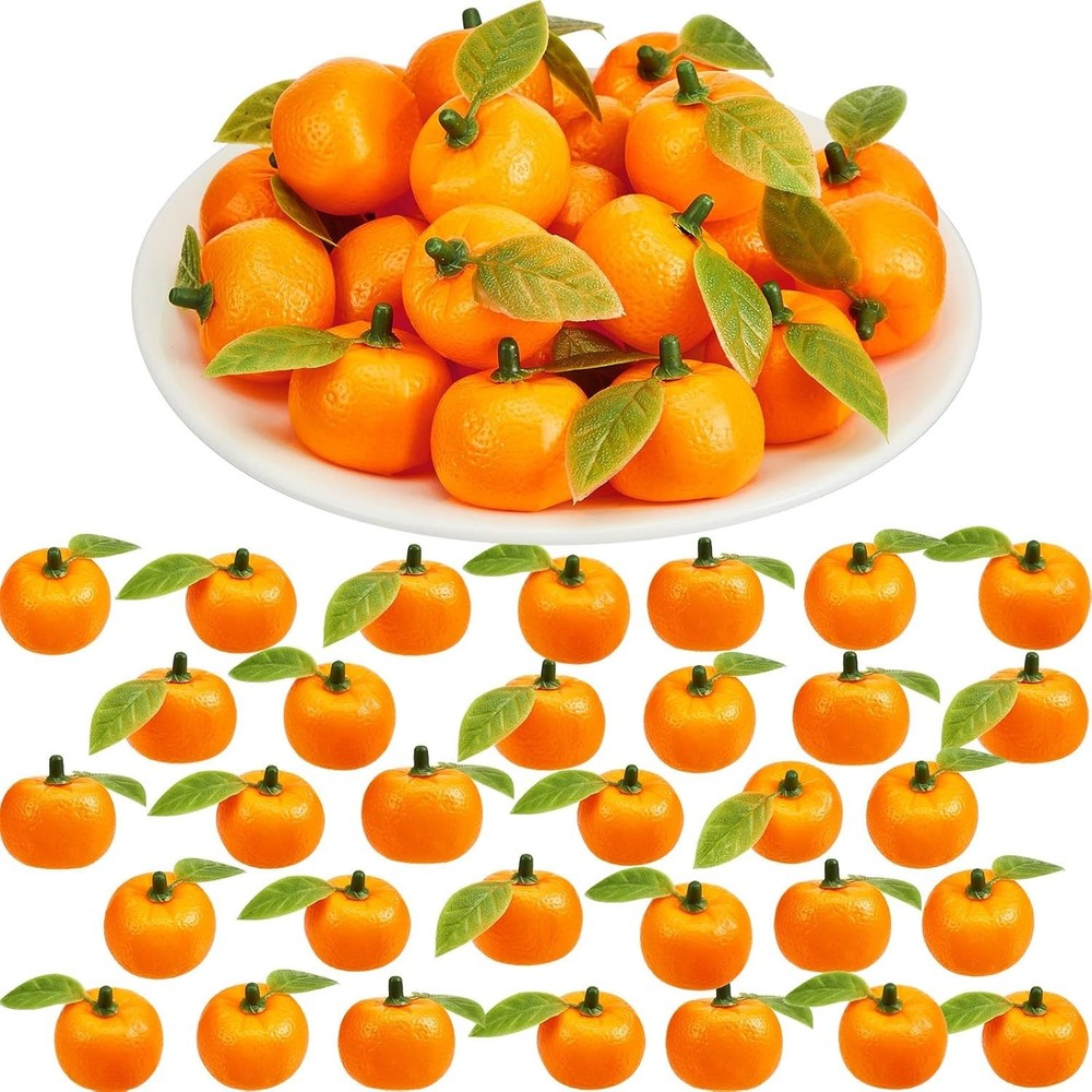 48 PCS Little Cutie Baby Shower Decorations Mini Artificial Tangerine Oranges