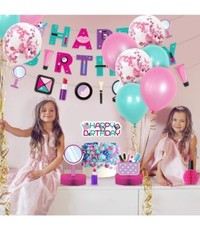 27 Pieces Girl Princess Makeup Spa Theme Party Supplies Decoration Set Including