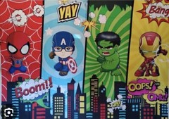 Superhero Avengers Backdrop: Spider-Man Hulk Captain America Avengers, 7×5 Ft