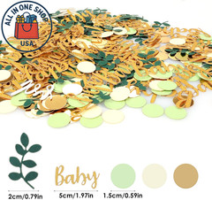 Tissue Confetti Sprinkles Gold Ivory Sage Green Baby Shower Party Decor 350PCS