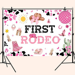 Cowboy 1St Birthday Backdrop Banner Decorations for Girls Western Cowgirl Birthd