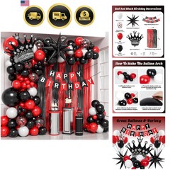Birthday Party Decorations Kit Balloons Banner Fringe Curtains for Men 106Pcs