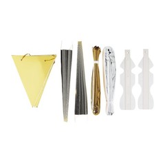 Gold Paper Party Decorations Set 7 Pieces by [Brand]