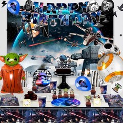 114 Pcs Star Wars Party Decorations Tableware Set Supplies Napkins Balloon Plate