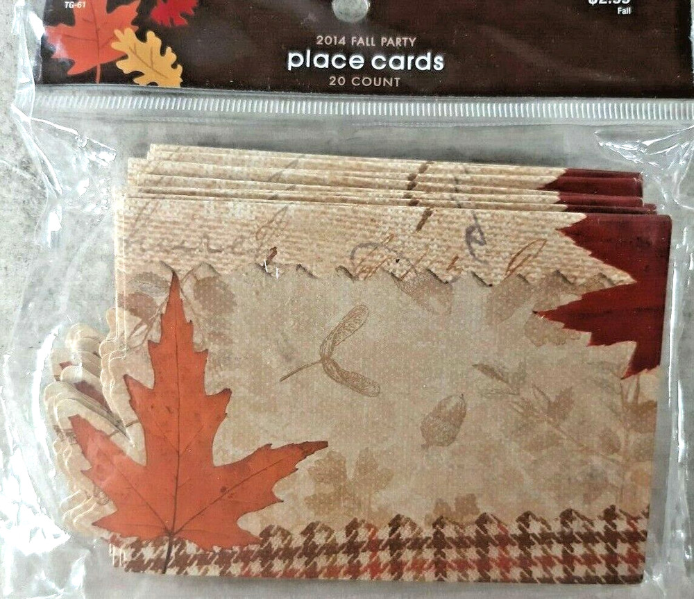 Party Place Cards Fall Leaves Table Décor 20 count 3.5″ Inches x 5″ Inches