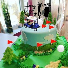 22 PCS Golf Cake Decorations Cart Toppers Heading Green Theme Party Blue