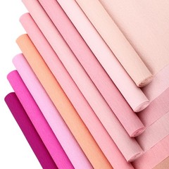 18 PCS Crepe Paper Roll 20 Inch x 8 Feet Streamer 70g Wrapping Supplies Pink