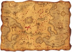 Plastic Treasure Map Party Accessory 1 count 1/Pkg