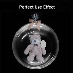 Aimee_Jl 50 Pcs Bobo Balloons24 Inch Clear Bubble Balloon3.7 Inch Wide Mouth