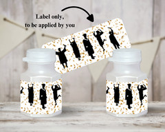30 Graduation party favors, mini bubble labels