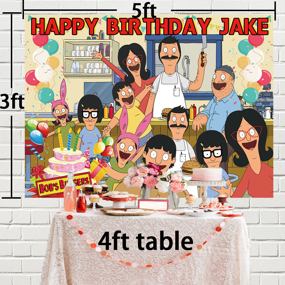 Bob’s Burgers Personalised Custom Banner Backdrop Party Supplies Birthday Gift