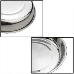 Eagrye 4-Pack Stainless Steel Dinner Plates Dish, Round dinner plate, Silver