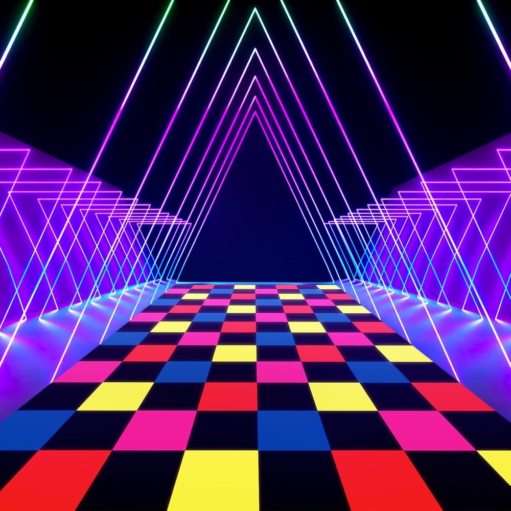 Neon UV Blacklight Reactive Square Dance Floor Runner Disco Party Decorations