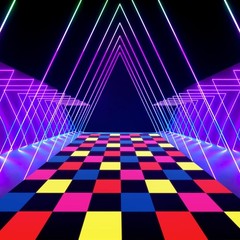 Neon UV Blacklight Reactive Square Dance Floor Runner Disco Party Decorations