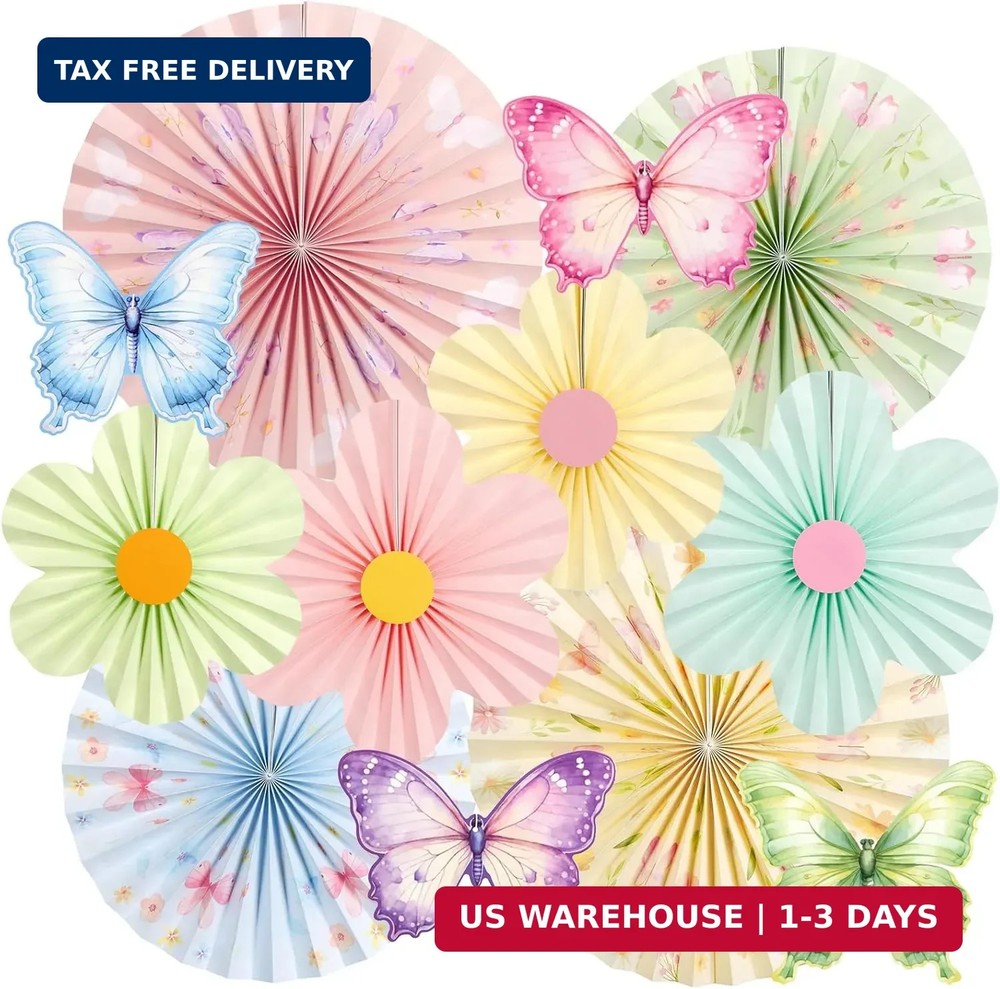 Spring Flower Decorations Pastel Paper Flower Butterfly Decoration Spring Garden