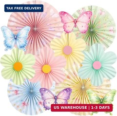 Spring Flower Decorations Pastel Paper Flower Butterfly Decoration Spring Garden