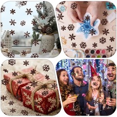 Jaloro 2800 Pcs Winter Rusty Snowflakes Confetti for Crafts Metal Color PVC S…