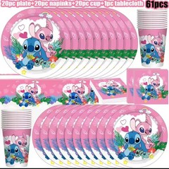 Stitch Birthday Party Supplies Decorations Set – Plates Cups Napkins Tablecloth