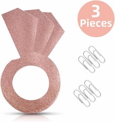 3-Pack Rose Gold Honeycomb Diamond Ring Decorations – Wedding & Bridal Party