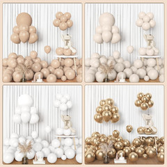 Amandir 153Pcs White Sand Balloon Garland Arch Kit, Different Sizes 18 12 10 5 I