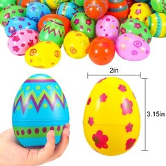 72 PCS 3.15″ Plastic Easter Eggs Bulk Empty Easter Eggs printed plastic Fillable