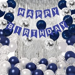 Blue Birthday Party Decorations Happy Birthday Decorations for Men with Banner