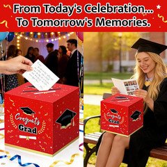 Graduation Decorations 2026 Red Graduation Card Box Graduation Party Decorations