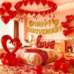 Happy Anniversary Decorations Romantic, Happy Anniversary Sign Banner, Valent…