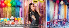 Blue Streamers Party Decorations 3.3×8.2ft, 2 Pack Dark Blue Tinsel Backdrop for