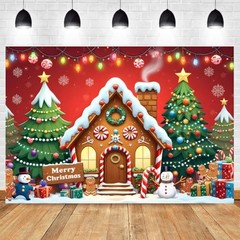 Christmas Gingerbread House 7x5ft Background – Christmas Gingerbread House