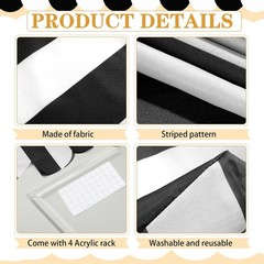 Waterproof Circus Awning Decor Farmers Market Decoration Black White 3D Striped
