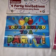 Birthday Party 7pc Bundle – Invitations-￼ Banners-Confetti- Bday Badges